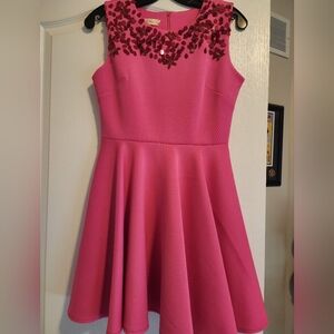 Pink Short Sequin Trim Dress Night out dinner party dress mini date boutique